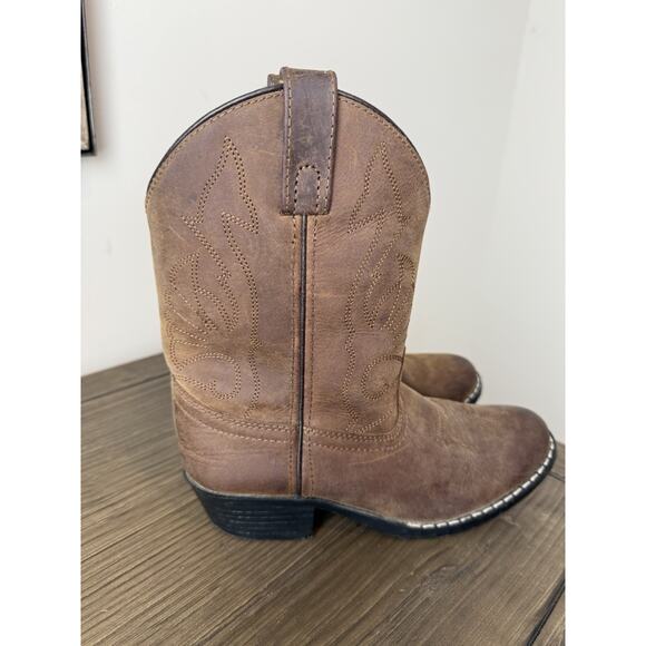 Masterson Boot Co Brown Leather Cowboy Boots Youth Size 2.5 D Style RB2000C - Picture 1 of 8